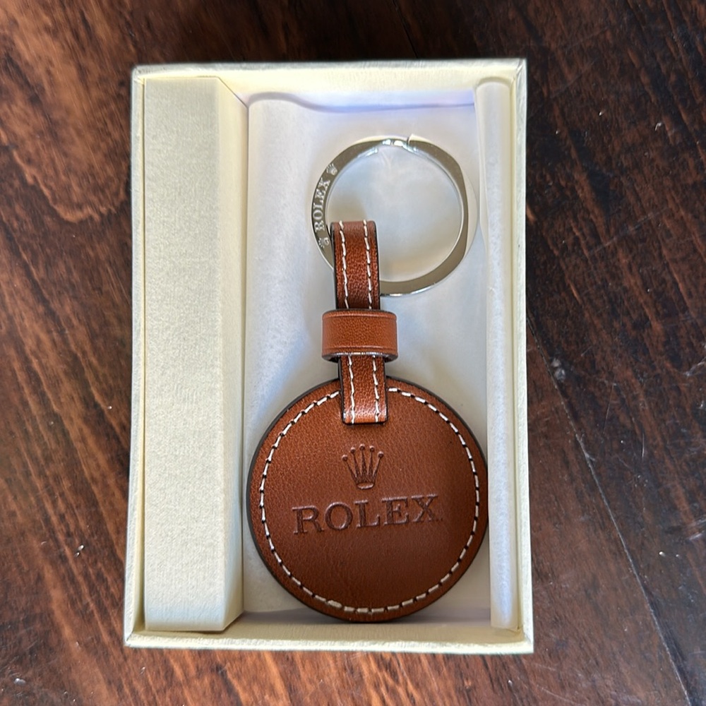 ROLEX Brown Leather Key Chain NWOT and in Original Box.